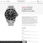 Win a Pre-Owned Rolex Submariner Worth $12,000 from Watchfinder & Co