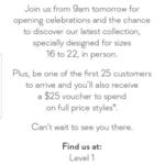 [VIC] $25 Voucher (First 25 Customers) @ Forever New Westfield Fountain Gate Centre (Thursday 12 December from 9:00am)