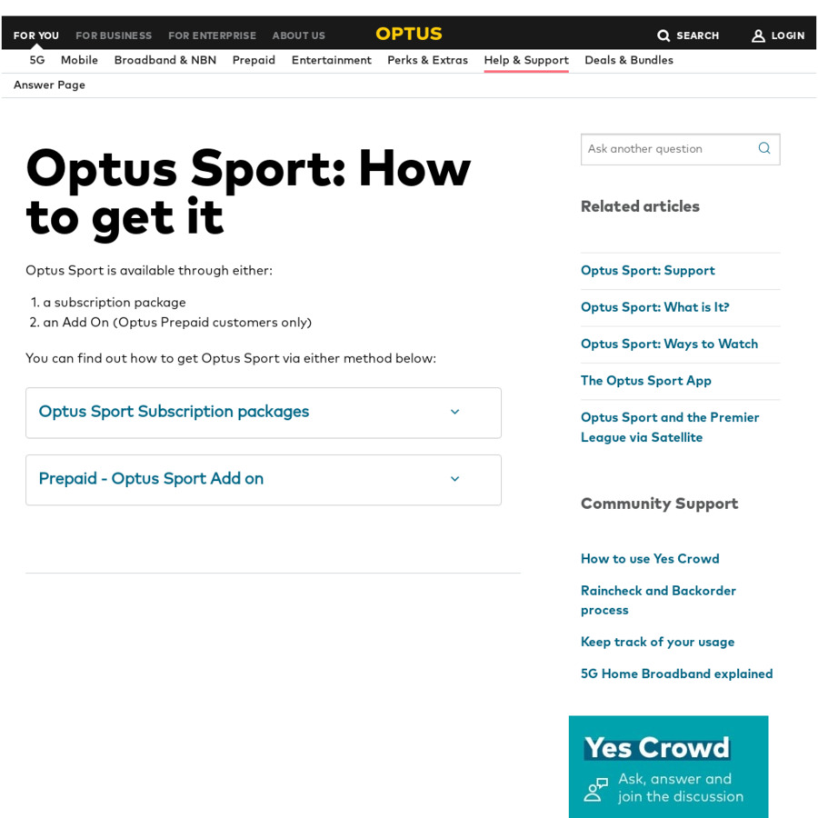 $5 Optus Sport Add-on (28 Days) for Prepaid Customers via ...