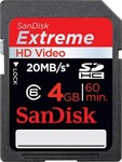 SanDisk 4GB Extreme HD Video SDHC Class 6 $9.50 + $0 Shipping @ JW.com.au