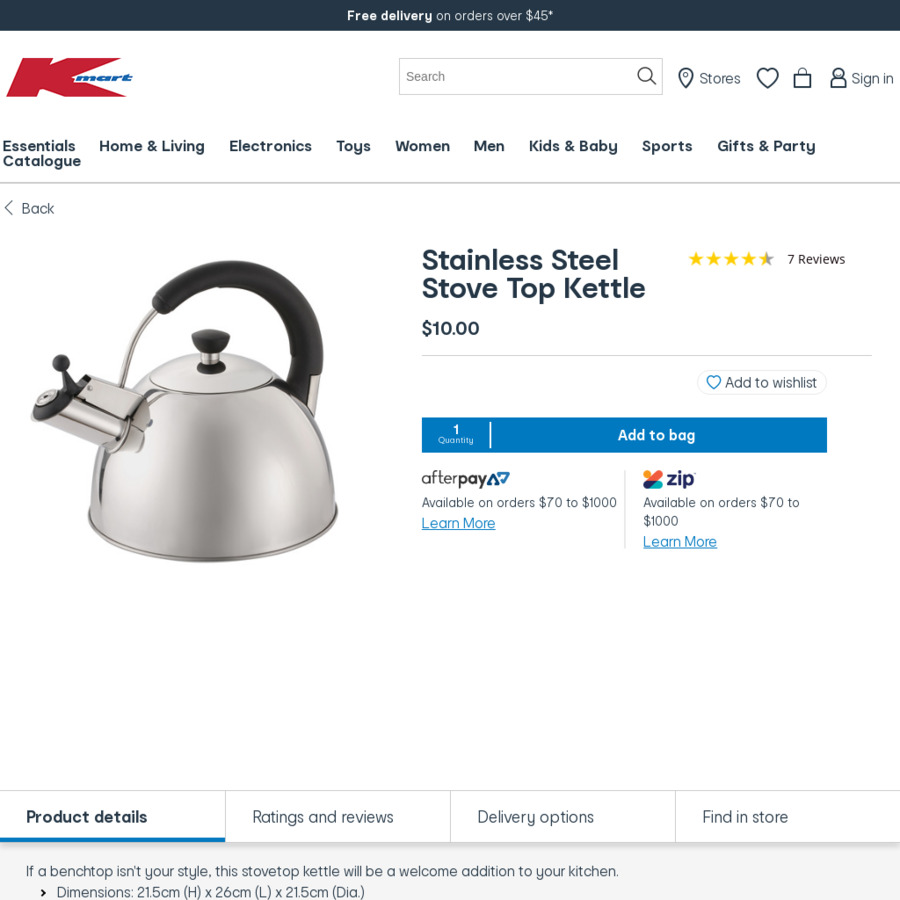 kmart stainless steel kettle