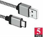 USB A to Type-C Cable Fast Charging - 5 Cables for $4.99 + Delivery ($0 with Prime/ $39 Spend) @ Ahatech Amazon AU