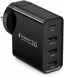 USB-C 4-Port Charger USB 3.0 with 18W Power Delivery & AU Adapter $20.99 + Delivery ($0 with Prime/$39) @ Abetcabe-AU via Amazon