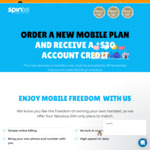 $30 Credit with New Month-to-Month Mobile Plans (3 Months Free on $9.95 4GB Plan) + $10 Activation Fee @ Spintel