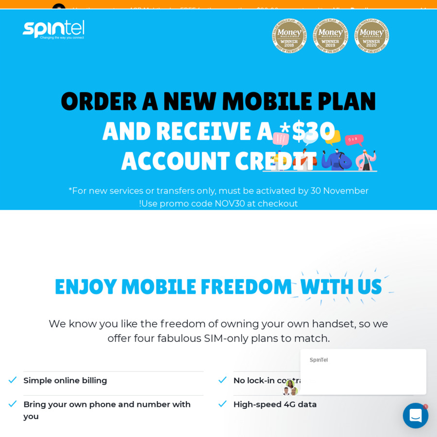 $30 Credit with New Month-to-Month Mobile Plans (3 Months Free on $9.95