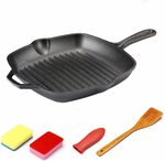 Cast Iron Skillet 10.5-Inch Square Grill Pan with 4 Gifts $9.90 + Delivery ($0 with Prime/ $39 Spend) @ ecoogrower Amazon Au