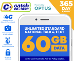 [UNiDAYS] Catch Connect 365 Day Plan 60GB $80.10 Delivered @ Catch