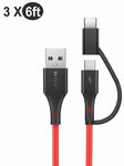 BlitzWolf 3-Pack BW-MT3 6ft/182cm 3A Type C+Micro to USB Fast Charging Data Cable US$9.89 (~A$13.43) Delivered @ Banggood AU