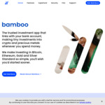 $10 Bonus after Signing up and Completing 2 Transactions ($5.53 Net after Fees) @ Bamboo App