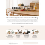 Win 1 of 4 Display Sets of Furniture Valued at $5,000 from Brosa [Melb Only]