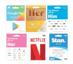 1000 Bonus flybuys Points on $50 or $100 Google Play, BananaLab Her, Ultimate Him/Her, Netflix or Stan Gift Card @ Coles