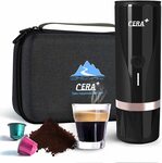 CERA+ Portable Espresso Maker 12/24V NS Capsule & Ground Coffee Compatible: $160 Delivered @ CERA+ Amazon AU