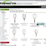 $199 Price Limit on ALL Tennis Racquets (Excluding Donnay). Topserve