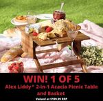 Win 1 of 5 Alex Liddy 2-in-1 Acacia Picnic Table and Baskets Worth $199.99 from House