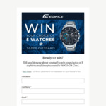 Win a $1000 Gift Card + 5 Watches from Edifice