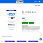 Catch Connect 365-Day 120GB Prepaid Mobile SIM Plan $109 (Was $150) New Customers Only @ Catch Connect