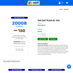 Catch Connect 200GB 1-Year Mobile Plan $150 (Was $200) + $12 Cashrewards Cashback (8%) @ Catch Connect