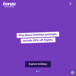 20% off Selected Flights + Flight Component of Holiday Packages @ Bonza