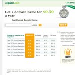 $0.50 Domain Names (.COM, .NET .ORG .INFO .BIZ .US) Register.com