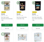 ½ Price Byron Bay Cookies 100g: Milk Choc Chunk, White Choc Macadamia, Macadamia Shortbread, Triple Choc, Dotty $2 @ Woolworths