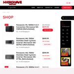 [Refurb] Up to 75% off RRP on Panasonic Microwaves @ Microwave Factory