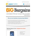 Unique Mobile 48 Hours Sale, SGS3 4G $389, Lumia 920 $459, One X $379, etc