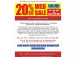 WORD's 20% Off Online Sale 20-24 March