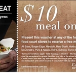 Free $10 Voucher for Canberra Centre Food Court