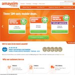 Amaysim Mobile Broadband 2.5GB Data Pack $14.90 (25% off) with Promo Code + Bonus $10 Credit