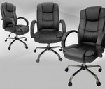 Black Executive Gas Lift Office Chair With Quality Padded PU Leather $79 @Melbournians Furniture