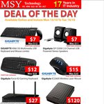 MSY Specials - Gigabyte Accessories - Force K3 Gaming $12, Wireless Laser Mouse $15, Router $27