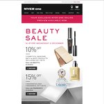 MYER Beauty Sale 10% & 15% off Cosmetics & Fragarances - Online 2nd & 3rd, in Store 3rd Only