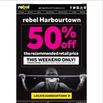 50% off Full Retail Price of Entire Rebel Sport Store at Harbour Town Docklands VIC
