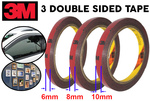 3M Genuine Auto Double Sided Attachment 6mm+8mm+10mm Tapes, $0.00 + $7.98 P&H @Ozstock