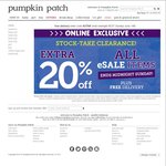 Pumpkin Patch - Extra 20% off eSale Items & Free Delivery