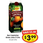 38% off Berri Australian Grown Juice 2L $3.99 + More @ Supa IGA [VIC]