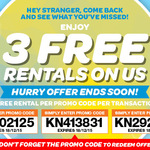 Free Rentals at VideoEzy Express Kiosks - Up to $15 Credit