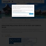Malaysia Airlines ENRICH Redemption Promotion. Up to 50% off Miles Needed