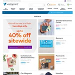 Vistaprint up to 40% off Sitewide