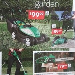 240V Mower $100, Edger $90, Chainsaw $80, Vegie Garden Bed $19.99, Cart $20, 4WD Awning $129, Hair Trimmer $19.99 @ ALDI 30/8