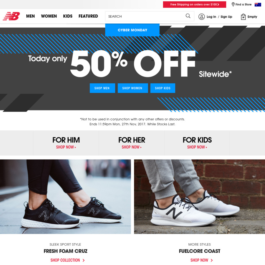 New Balance 50 off Sitewide for Cyber Monday OzBargain