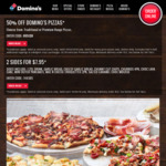 50% off Traditional & Premium Pizzas (SA) | $3 Value / $5 Traditional Pizzas (NSW - 4 Stores) + More @ Domino's