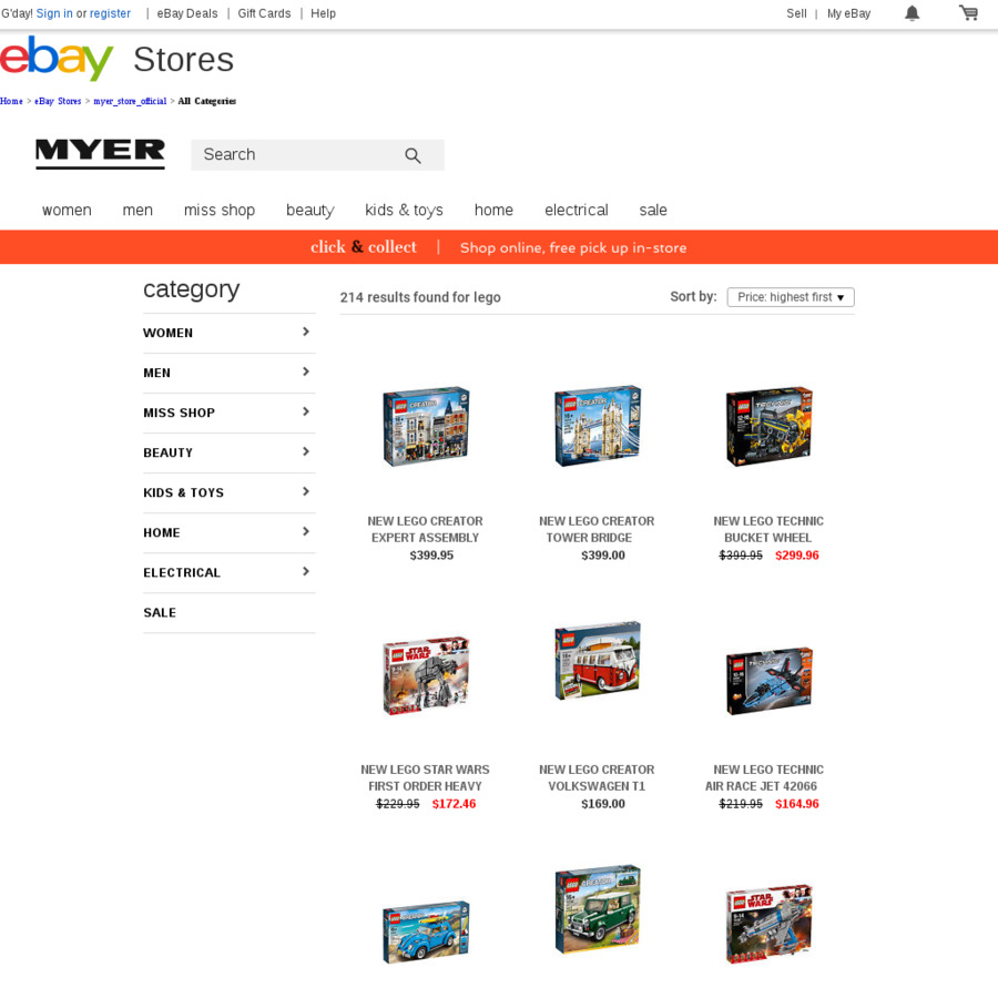 40 off Selected LEGO Myer eBay OzBargain