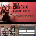 Win a Chin Chin Banquet for 12 Worth $2,000 or 1 of 20 Double Passes to Crazy Rich Asians from Roadshow [NSW/VIC]