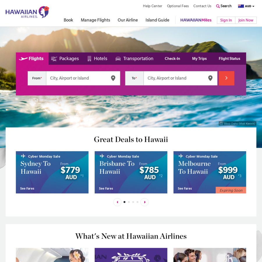 7 off Return Economy Fares Hawaiian Airlines OzBargain