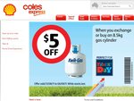 $5 off 8.5kg Gas Cylinder - Exchange or Buy - Coles Express (Normally $34.95 Exch, $81.95 Buy)