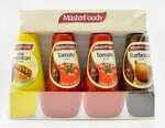 MasterFoods Sauce Combination Pack, Tomato Sauce, Barbecue Sauce and American Mustard Squeezy Bottles, 1.5 KG $10 @ Amazon