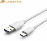 CABLETIME 5A USB Type-C Cable 0.25m US$0.87 (~A$1.23), 1m US$1.86 (~A$2.62) Delivered @ Cabletime AliExpress