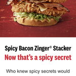 Spicy Bacon Zinger Stacker Burger $10.95 (in Store or Plus Delivery, App Required) @ KFC