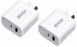 WIKDJ (2-Pack) 2port 20W USB-C Charger $9.99 + Delivery ($0 with Prime/ $39 Spend) @ Wong Direct via Amazon AU